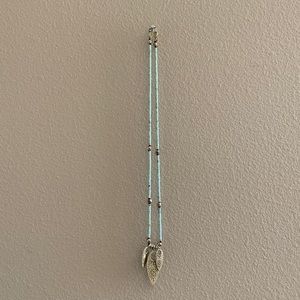 Turquoise and gold beaded lucky brand necklace